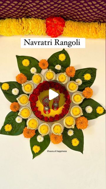 Bini | Eagerly waiting to welcome Mata Rani. 

Starting this year’s Navratri/Diwali content with this festive Rangoli. I’m already in Navratri... | Instagram Mata Rani, Flower Rangoli, Diwali, This Year, Festival, Flowers, Instagram