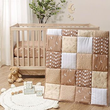 The Peanutshell Boho Celestial 3-pc. Crib Bedding Set, Color: Beige - JCPenney Nursery Crib Decor, Boho Baby Room Ideas, Baby Girl Nursery Neutral, Boho Boy Nursery, Celestial Bedding, Boho Girl Nursery, Boho Crib Bedding, Boho Baby Nursery