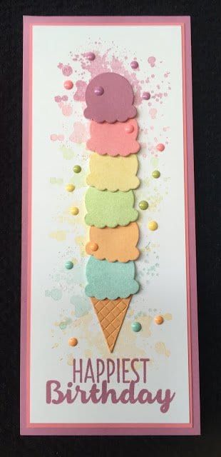 Birthday Card Craft, Bday Cards, Cricut Cards, An Ice Cream, Kids Birthday Cards, Marianne Design, Birthday Cards Diy, Handmade Birthday Cards, Diy Birthday