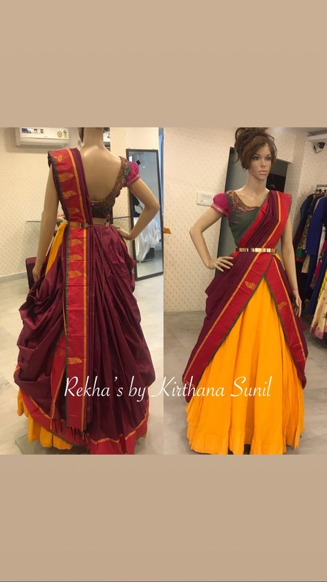 📞 Call or 📧 whatsapp @ +917893545554 📧 Rekhas.houseofcoutures@gmail.com Facebook — Rekha’s by Kirthana Sunil Insta — rekhas_couture . . . . . . #rekhas_couture #kirthanasunil #celebritystyle #celebritystylist #wearcelebstyle #indiandesigns #indowestern #customise_your_style Cancan Saree, Indian Dress Up, Lehenga Style Saree, Lehenga Saree Design, Back Plates, Half Saree Lehenga, Saree Draping Styles, Long Gown Design, Saree Draping