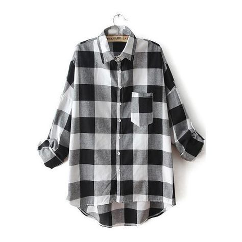 SheIn(sheinside) Black White Lapel Plaid Pocket Blouse (25 CAD) ❤ liked on Polyvore featuring tops, blouses, shirts, flannel, sheinside, black, white collar black shirt, long-sleeve crop tops, long sleeve button shirt and long sleeve flannel shirts Black Collared Shirt, Black Flannel Shirt, Button Collar Shirt, Black Plaid Shirt, Black And White Flannel, Black White Outfit, Pocket Blouse, Black Flannel, White Flannel