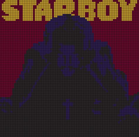 Pixel Art Grid Album Covers, The Weeknd Alpha Pattern, Album Cover Grid Pattern, Album Cover Pixel Art Grid, Album Alpha Pattern, Stargirl Crochet, Album Cover Alpha Pattern, Album Cover Pixel Art, Alpha Patterns Pixel Art