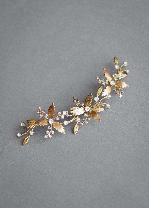 11 Celestial-inspired wedding accessories to fall in love with - TANIA MARAS | bespoke wedding headpieces + wedding veils Small Veil, Gilded Lily, Pearl Bridal Comb, Gold Hair Piece, Veil Crystal, Starry Night Wedding, Drop Veil, Bridal Hair Piece, Crystal Hair Pins