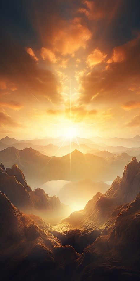 Sunrise Fantasy Art, Sunrise Concept Art, Fantasy Sunrise, Cinematic Sky, Sky Bg, Cinematic Background, Golden Sky, Church Backgrounds, Scenic Wallpaper