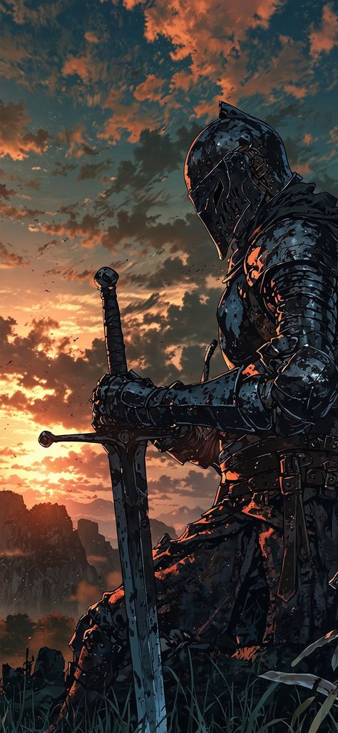 Dark Superhero, Crusader Wallpaper, Warrior Wallpaper, Knight Wallpaper, Anime Knight, Warriors Illustration, Samurai Wallpaper, Warriors Wallpaper, Dark Fantasy Artwork