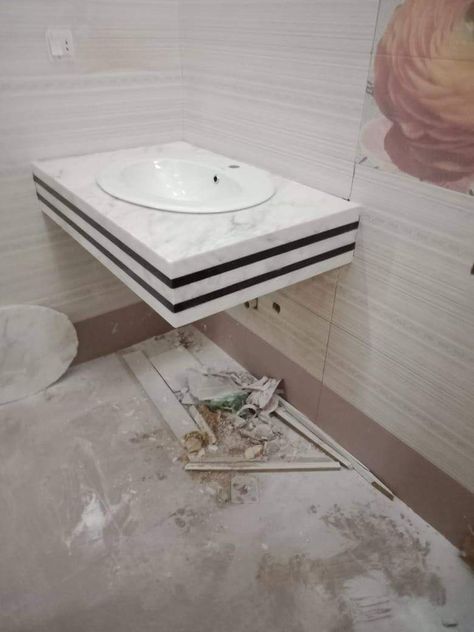 Lobby Wash Basin Counter, Marble Inlay Designs, Stairs Tiles Design, Bathroom Drawing, Antique Bathroom Vanity, Toilet And Bathroom Design, Bathroom Counter Decor, Bathroom Vanity Designs, Washbasin Design