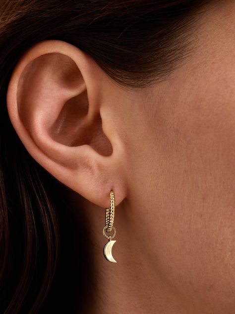 Transform your everyday hoops into standout pieces with playful charms. Elevate your earring ensemble and refresh your look anytime. Handcrafted in 14K Gold Vermeil. Moon Charm, Ring Bracelet, Earring Necklace, New Shop, Ring Necklace, Gold Vermeil, 18k Gold, 14k Gold, Charms