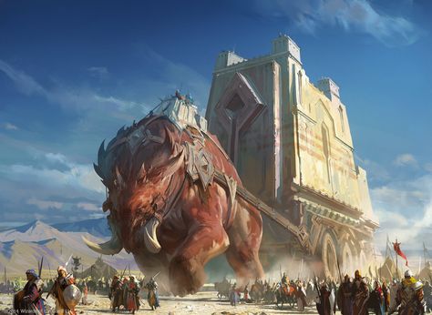 Siegecraft, Viktor Titov on ArtStation at https://www.artstation.com/artwork/elXPG Tarkir Art, Mtg Art, Heroic Fantasy, Fantasy Beasts, 다크 판타지, Fantasy City, Fantasy Setting, Fantasy Places, Fantasy Creatures Art