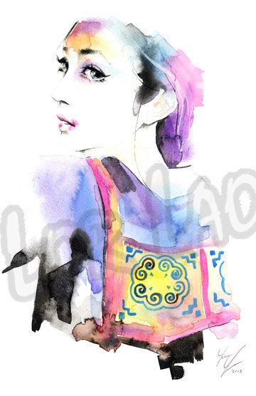 Hmong Art Painting Watercolor Woman Poster Prints by StudioLorLao Outfits For Dance, Hmong Art, Hmong Wedding, Hmong Clothing, Culture Outfits, Art Painting Watercolor, Art Videos For Kids, Hmong Clothes, Woman Poster