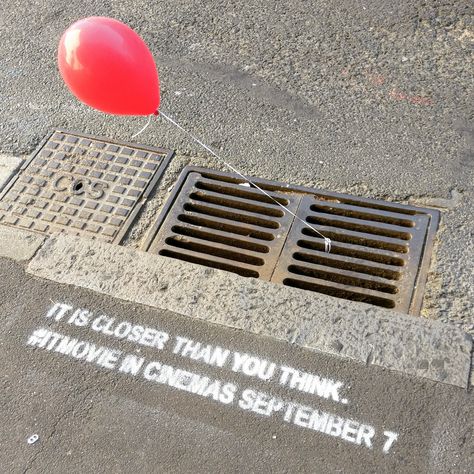 “Pretty cool marketing initiative for #ITMovie spotted in Sydney CBD this morning. "We all float down here"” Guerilla Advertising, Film Marketing, It Film, Loser Club, It Movie, You'll Float Too, Pennywise The Dancing Clown, It The Clown Movie, Losers Club