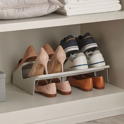 Large shoe step with tiered design. Can hold up to 6 pairs of footwear. Use in a hallway, porch, wardrobe etc. Shoe Storage Wardrobe, Shoe Storage Cupboard, Shoe Solutions, Shoe Storage Furniture, Space Saving Shoe Rack, Shoe Cupboard, Closet Shoe Storage, Shoe Rack Closet, Shoe Rack With Shelf