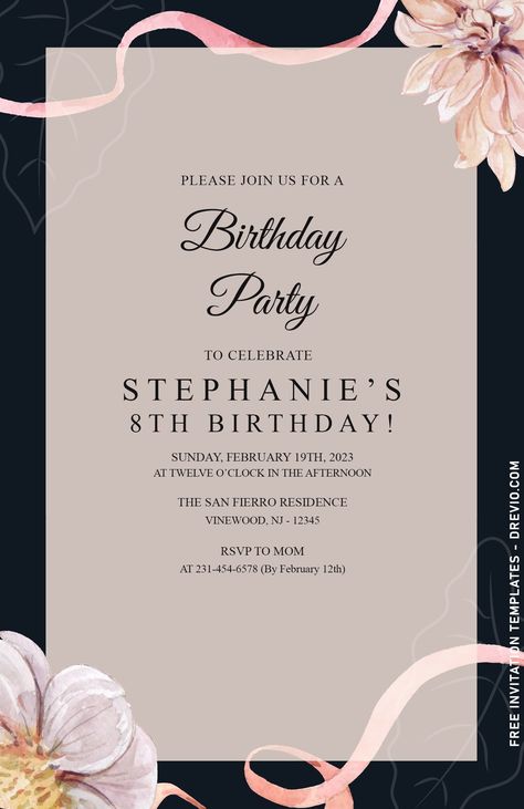 Invitation Happy Birthday, Birthday Invation Card Ideas, Beauty Party Invitations, Birthday Invitations Card Design, Bday Invitation Cards, Birthday Party Card Invitation, Invitation Card Design Birthday, Bday Invitation Card, Online Birthday Invitations