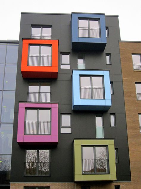 Windows - Glasgow Govan Glasgow, Dream House Aesthetic, Therapy Books, School Building Design, Colour Architecture, Park View, Coloring Books For Adults, Colourful Buildings, Interiors Dream