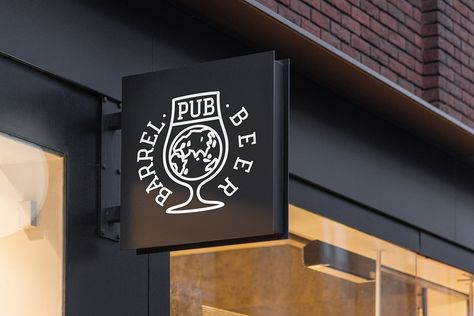 Pub Branding Design, Pub Logo Design Ideas, Bar Logo Design Ideas, Beer Pub Design, Pub Logo Design, Pub Branding, Beer Deer, Pub Logo, Pub Design