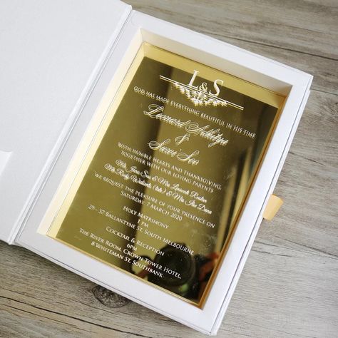 Check out this product on Alibaba App Luxury Gold Mirror Acrylic Wedding Invitations with Hardcover Envelope or Hard Box Luxury Wedding Invitations Box, Burgundy Wedding Flowers, Gold Mirror Acrylic, Box Wedding Invitations, Acrylic Invitation, Box Invitations, Diy Gifts For Him, Acrylic Wedding Invitations, Fancy Wedding Dresses