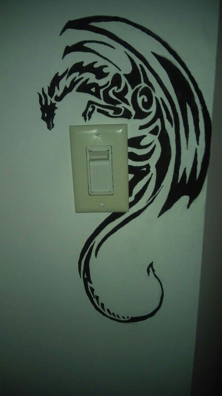 Mural Dragon Wall Art, Dragon Bedroom Decor, Cool Wall Drawings, Dragon Wall Painting, Painting On Wall Ideas, Wall Drawing Ideas Bedroom, Wall Design Drawing, Painting My Room, Dragon Mural