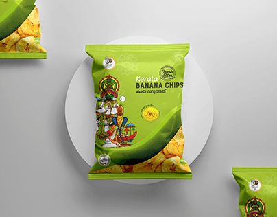 Banana Chips Packaging, Kerala Illustration, Chips Packaging, Chips Brands, Banana Chips, Illustration Graphic Design, Graphic Design Adobe, Package Design, Kerala