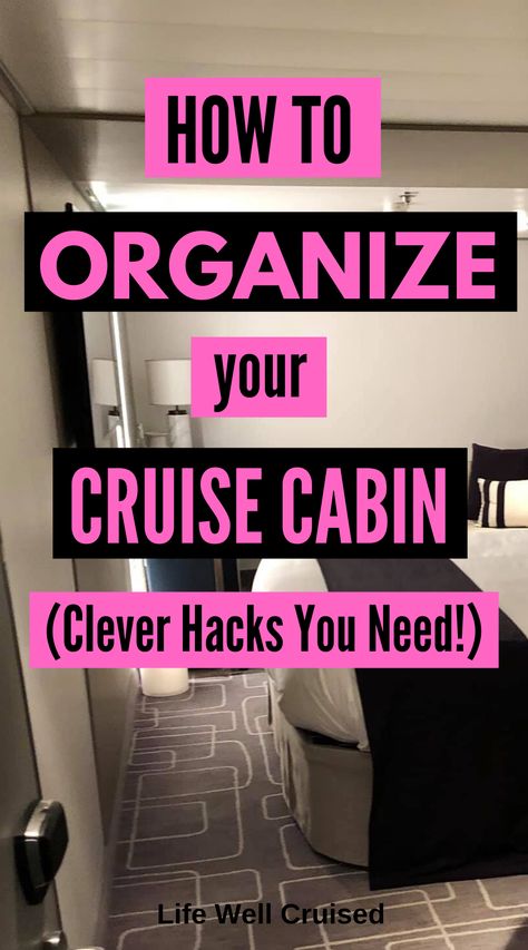 Cabin Organization, Cruise Cabin Hacks, Cabin Hacks, Cruise Hacks, Cruise Rooms, Carnival Cruise Tips, Cruise Packing Tips, Disney Cruise Vacation, Cruise Essentials