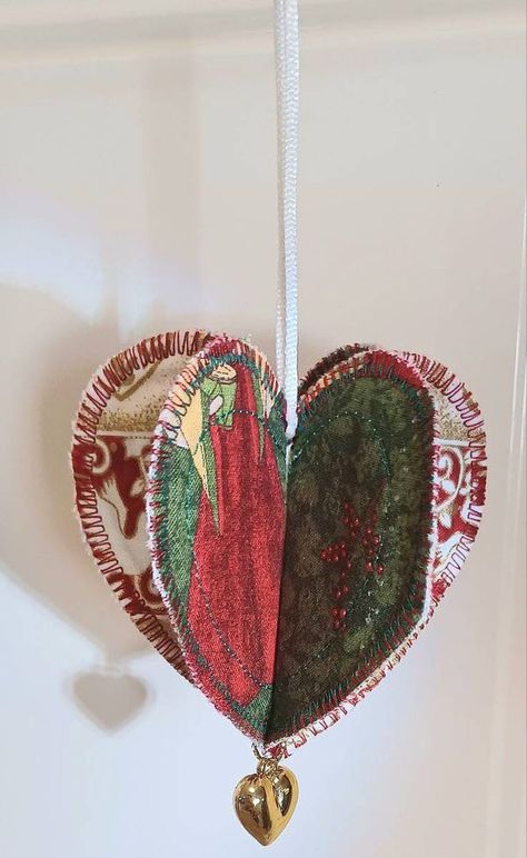 Look! A Quilted Heart! | To my fellow heart sewers hello | Facebook All People Quilt, Quilt Heart, Quilted Hearts, Baby Fabric, Christmas Hearts, Heart Ornament, I Made It, Xmas Ornaments, Made It