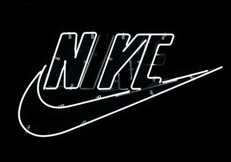 White Neon On Black Background. Gif Design, Web Design Mobile, Nike Running Shoes Women, Nike Neon, Famous Logos, Nike Wallpaper, Nike Roshe Run, Nike Free Shoes, Nike Shoes Outlet