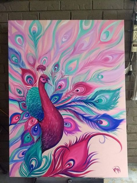 Peacock Painting, Soyut Sanat Tabloları, Easy Canvas Painting, Canvas Painting Designs, Art Painting Gallery, Indian Art Paintings, Nature Art Painting, Diy Canvas Art Painting, Beginner Painting