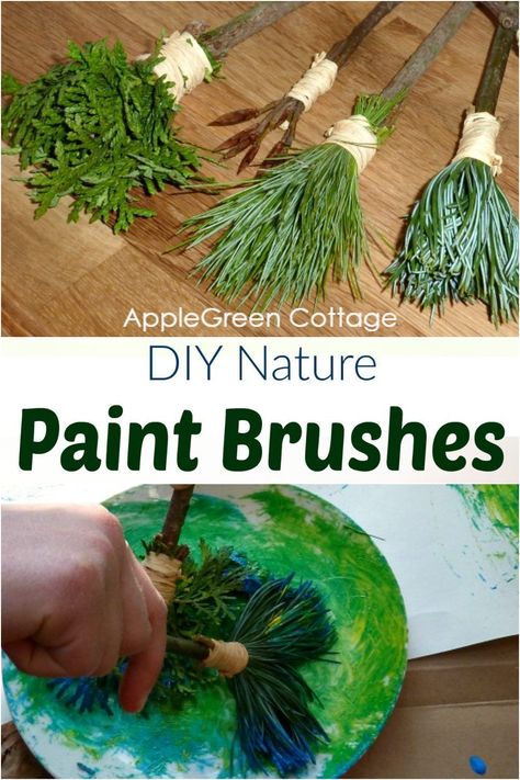 Paint With Natural Materials, Nature Paint Brushes, Natural Paints Diy, Natural Art Supplies, Making Natural Paint, Art From Natural Materials, Making Paint From Nature, Diy Paintbrush, Painting With Nature