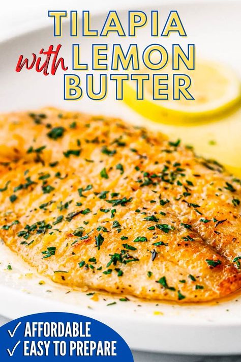 You're going to love this quick and easy pan-seared tilapia recipe. It's a simple dish that tastes amazing, just like what you get at a nice restaurant. Sauteed Tilapia Recipes, Tilapia Recipes Pan Fried, Pan Seared Tilapia Recipes, Branzino Fillets Recipe, Tilapia Recipes Baked, Fried Tilapia Recipes, How To Cook Tilapia, Tilapia Recipes Easy, Pan Fried Tilapia