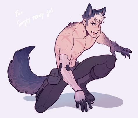 Shiro Wolf Guy Art, Feral Drawing Poses, Wolf Character Design Male, Feral Character Design, Kemonomimi Male, Feral Poses Reference, Feral Poses, Werewolf Fanart, Wolf Character Design