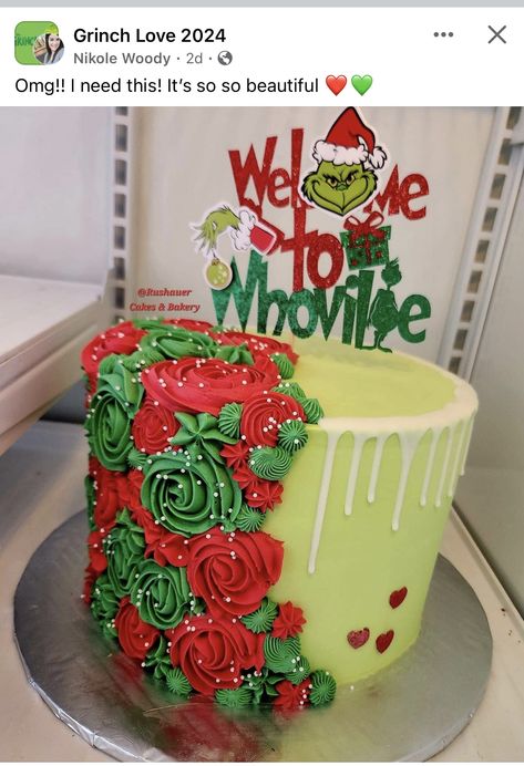 Grinch Birthday, Grinch Cake, Christmas Themed Cake, Mr Grinch, Grinch Party, Christmas Cake Designs, Christmas Birthday Party, Fake Cake, Cupcake Ideas