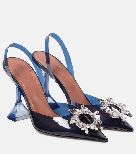 Mytheresa Shoes, Muaddi Shoes, Amina Muaddi Begum, Amina Muaddi Heels, Amina Muaddi Shoes, Casual Ballet Flats, Bridal Clutch Bag, Navy Blue Heels, Mid Heels Pumps