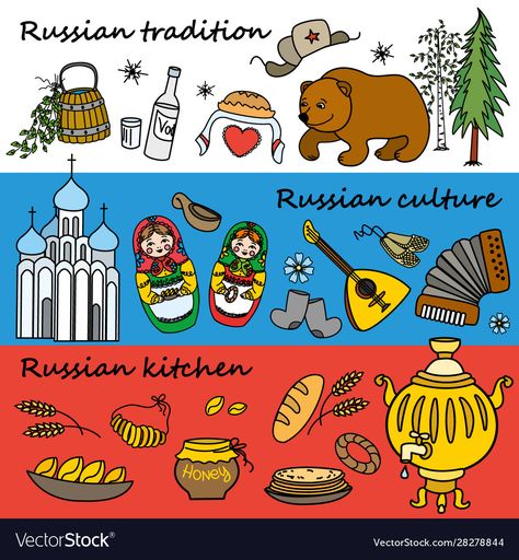 Russian Culture Aesthetic, Russian Symbols, Russia Culture, Travel Symbols, Russian Cartoons, Kindergarten Themes, Russian Flag, Russian Culture, Country Theme