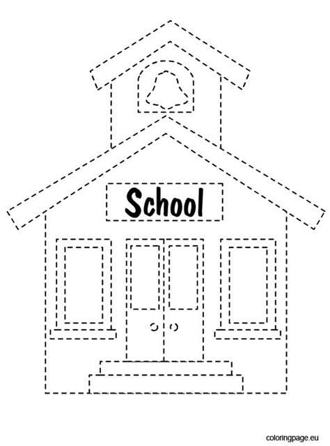 You searched for School house - Coloring Page My School Coloring Pages, Back To School Tracing Worksheet, My School Craft, My School Activity, My School Worksheets For Kids, My School Activities, School Worksheets Preschool, Back To School Coloring Pages, School Objects