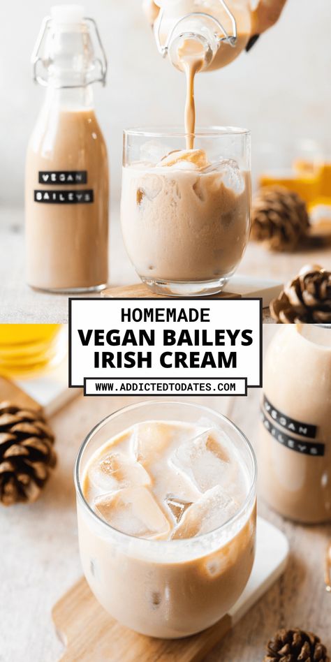 Vegan Baileys, Baileys Ice Cream, Homemade Baileys Irish Cream, Baileys Irish Cream Recipes, Vegan Tart, Irish Cream Recipe, Vegan Cocktails, Homemade Baileys, Vegan Drinks Recipes