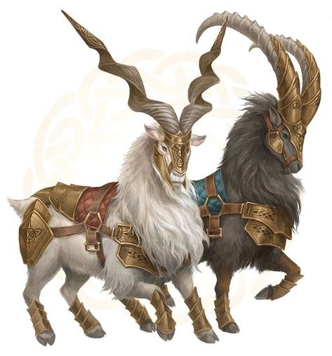 Norse Mythical Creatures, Norse Dragon Art, Norse Mythology Animals, Goat Creature Design, Viking Creatures, Norse Monsters, Thors Goats, Norse Creatures, Viking Animals