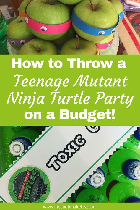 Turtle Party Food, Ninja Turtle Party Food, Diy Ninja Turtle Party, Ninja Turtle Snacks, Teenage Mutant Ninja Turtle Party, Ninja Turtle Games, Ninja Turtle Theme Party, Ninja Turtle Theme, Mutant Ninja Turtles Party