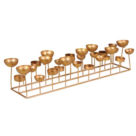 Multi Cup Tealight Holder, Gold | Christmas - Accessories T Light Holders, Gold Tea Light Holders, Ombre Candle, Copper T, Candle Dipping, Silver Candle Holders, Gorgeous Centerpieces, Candle Types, Silver Candle