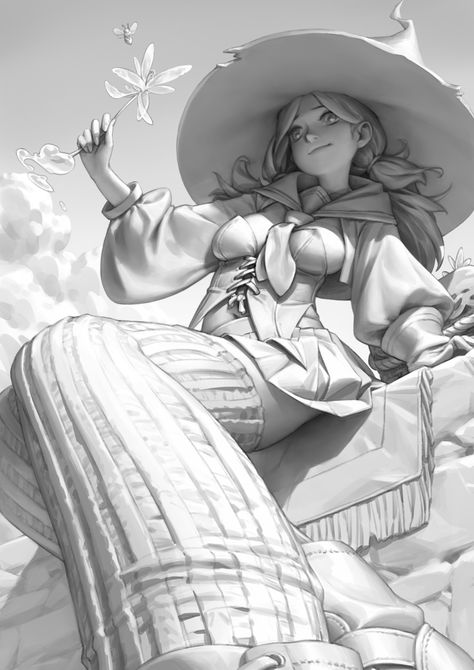 ArtStation - witch, Hua YeCai Drawing Outfits, Master Study, Grayscale Art, Tutorials Drawing, Digital Painting Tutorials, Art Tutorials Drawing, Digital Art Tutorial, Drawing Poses, Drawing Reference Poses