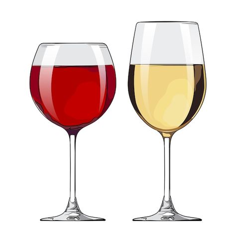 Vector red and white wine glasses | Premium Vector #Freepik #vector #wine-glass #wineglass #white-wine #wine Wine Vector, Wine Glass Drawing, Easy Face Mask Diy, White Wine Glasses, Easy Face Masks, Mask Diy, Artist Quotes, Wine Art, Diy Face Mask