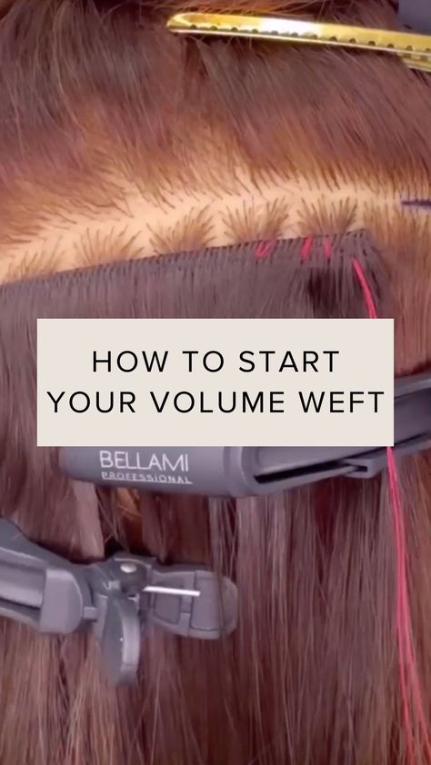 How to start your Volume Weft with @bellamihairpro Premiere Educator @hollyprior.hair 🪡 _______ On day 2 of… | Instagram Bellami Volume Weft Hair Extensions, Bellami Tape In Hair Extensions, Volume Weft Hair Extensions, Bellami Extensions, Hair Volume Tricks, Hair Extension Tips And Tricks, Salon Business Plan, Bellami Hair Extensions, Professional Hair Extensions