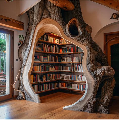 Casa Hobbit, Tree Bookshelf, Dream Bedroom Inspiration, Cool Bookshelves, Home Library Design, Fantasy House, Dream House Rooms, Cozy Room Decor, Aesthetic Things