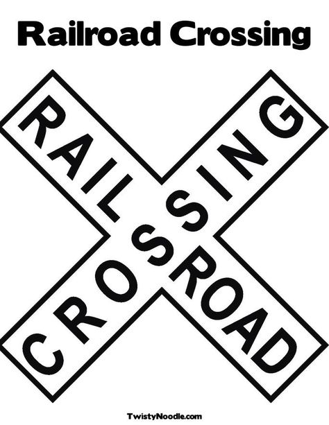 Railroad+Crossing+Sign+Coloring+Page Polar Express Theme, Thomas Birthday Parties, Railroad Crossing Signs, Polar Express Party, Thomas The Train Party, Train Coloring Pages, Happy Birthday Coloring Pages, Railroad Crossing, Crossing Sign