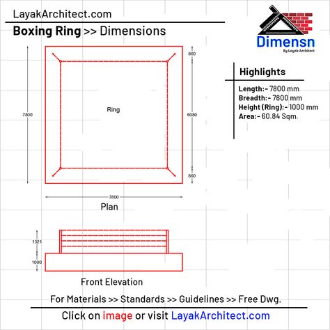 boxing ring measurement Boxing Rings, Schematic Drawing, Boxing Ring, Elevation Plan, Interior Design Plan, Boxing Club, Design Planning, Kickboxing, Boxing