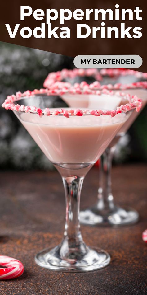 From a White Chocolate Peppermint Martini to a Peppermint Cran Spritz, these are some of the best peppermint vodka drinks.Try some of these recipes to spice up your holidays. #vodka #recipes #drinkstomake Peppermint Martini Vodka, Pepermint Vodka Cocktails, Candy Cane Vodka Drinks, Peppermint Vodka Recipes, Peppermint Liquor Drinks, Peppermint Chocolate Martini, White Chocolate Peppermint Martini, Peppermint Vodka Cocktails, Peppermint Smirnoff Recipe