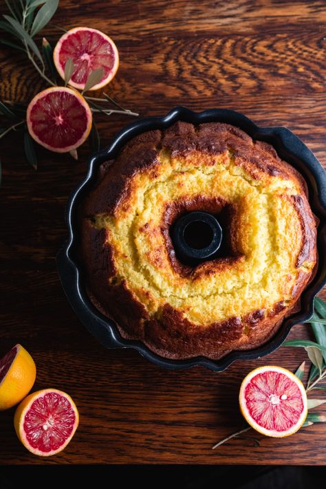 Blood Orange Olive Oil Recipes, Orange Ricotta Cake, Olive Oil Bundt Cake, Blood Orange Olive Oil Cake, Orange Ricotta, Blood Orange Recipes, Orange Olive Oil Cake, Orange Bundt Cake, Light Cakes