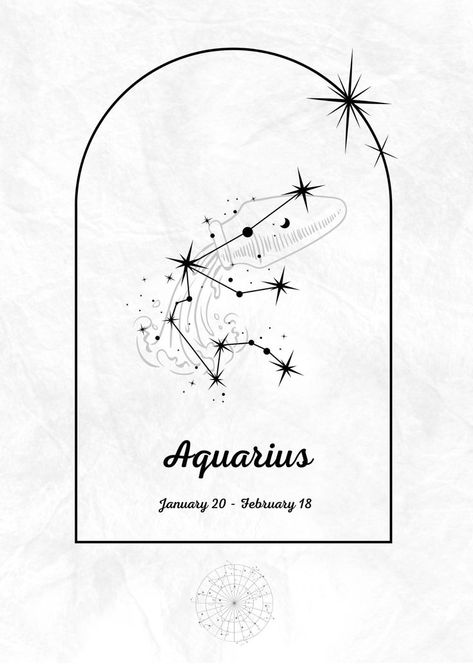 Aquarius Star Sign Digital Wall Art Aquarius Poster, Aquarius Star Sign, Zodiac Poster, Star Signs Aquarius, Small Tats, Kids Room Prints, Zodiac Art, Aquarius Zodiac, Digital Poster