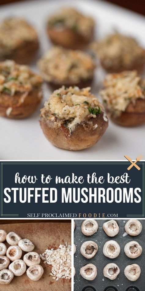 Bite Sized Appetizers, Cheesy Stuffed Mushrooms, Easy Stuffed Mushroom Recipe, Best Stuffed Mushrooms, Warm Appetizers, Stuffed Mushrooms Easy, Mushroom Appetizers, Cheese Stuffed Mushrooms, Bite Size Appetizers