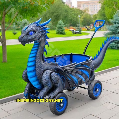 These Dragon Wagons Make Every Park Stroll a Mythical Adventure Dragon Wagon, Kids Wagon, Dragon Rider, Dragon Boat, Epic Journey, Halloween 2024, Magical World, Crafty Diy, Wagons