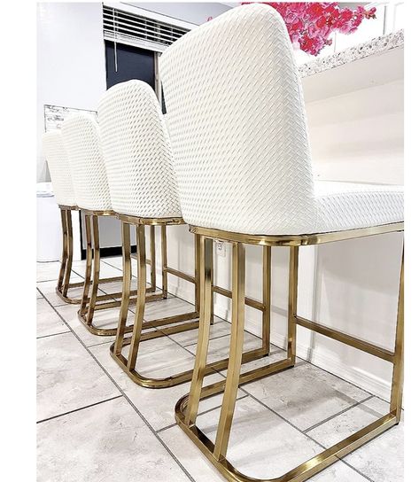 MAISON ARTS Off White & Gold Counter Height Bar Stools with Backs Set of 4 for Kitchen Counter 24 Inch Modern Luxury Barstools Upholstered Faux Leather Farmhouse Bar Chairs Island Stools Luxury Barstools, Kitchen Island Chairs, Island Chairs, Island Stools, White Bar Stools, Leather Kitchen, White Kitchen Island, Farmhouse Bar, Bar Stools With Backs