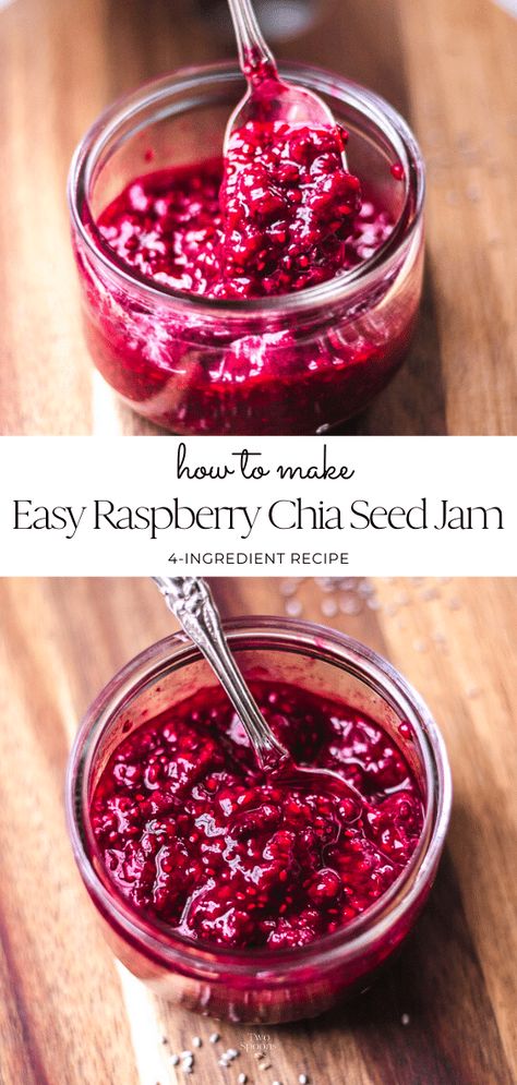 Jam Raspberry, Good Protein Foods, Chia Seed Jam, Medicine Tips, 4 Ingredient Recipes, Chia Jam, Frozen Berries, Healthy Food Facts, Healthy Diet Recipes