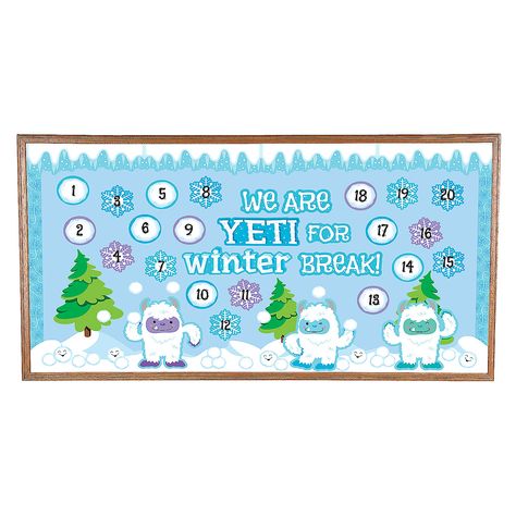 Oh Deer Bulletin Board, Winter Scene Bulletin Board, Countdown Bulletin Board, Snowman Bulletin Board, Winter Classroom Door, Bulletin Board Tree, Door Decorations Classroom Christmas, Christmas Bulletin Boards, Cute Bulletin Boards